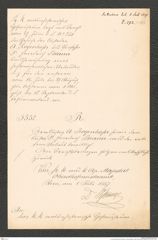 k.k. naturhistorisches Hofmuseum, Intendanzakten 1885-1896 (Hauer), Aktenzahl Z.272/1887, Seite 1